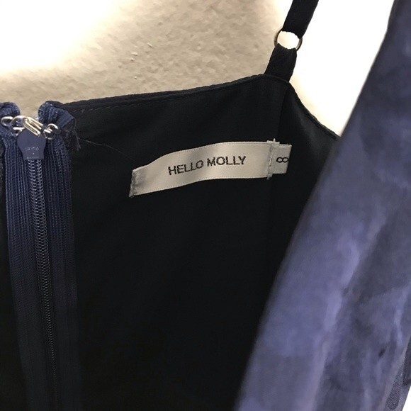 Hello Molly Polka Dot High Low Dress- Low Cut- Blue- Size 8- Great Condition!! - Picture 5 of 5